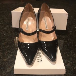 Manolo Blahnik Black Patent Leather MaryJane